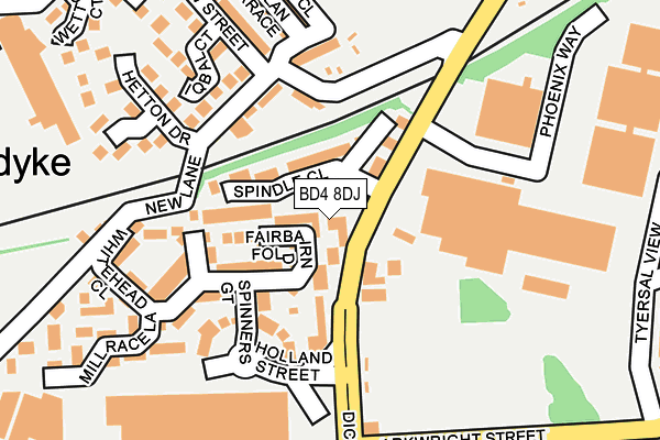 BD4 8DJ map - OS OpenMap – Local (Ordnance Survey)