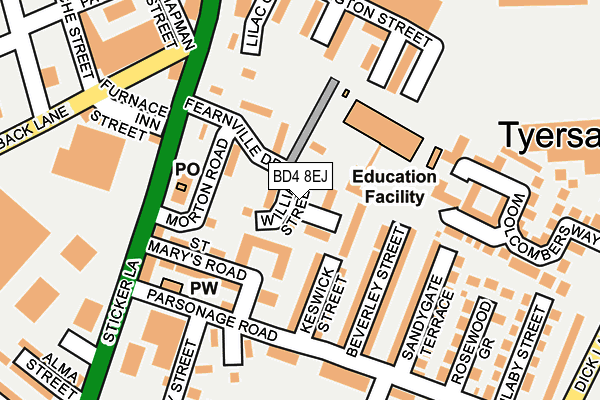 BD4 8EJ map - OS OpenMap – Local (Ordnance Survey)