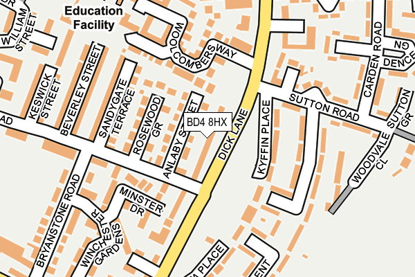 BD4 8HX map - OS OpenMap – Local (Ordnance Survey)