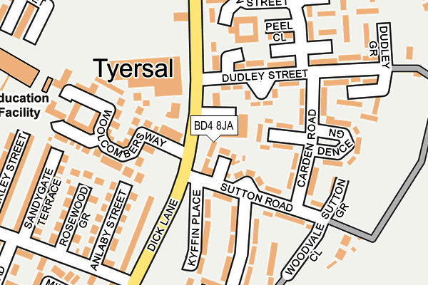 BD4 8JA map - OS OpenMap – Local (Ordnance Survey)