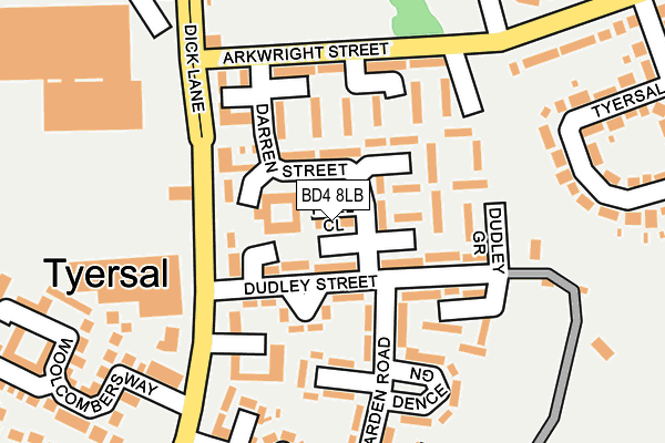 BD4 8LB map - OS OpenMap – Local (Ordnance Survey)