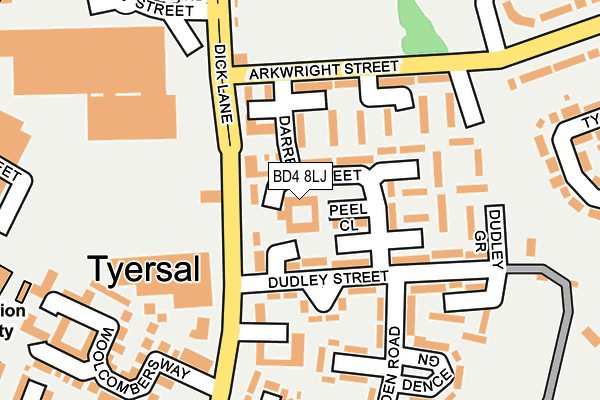 BD4 8LJ map - OS OpenMap – Local (Ordnance Survey)
