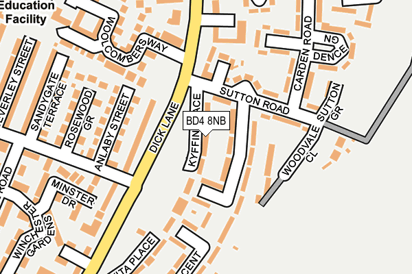 BD4 8NB map - OS OpenMap – Local (Ordnance Survey)