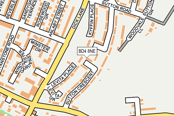 BD4 8NE map - OS OpenMap – Local (Ordnance Survey)