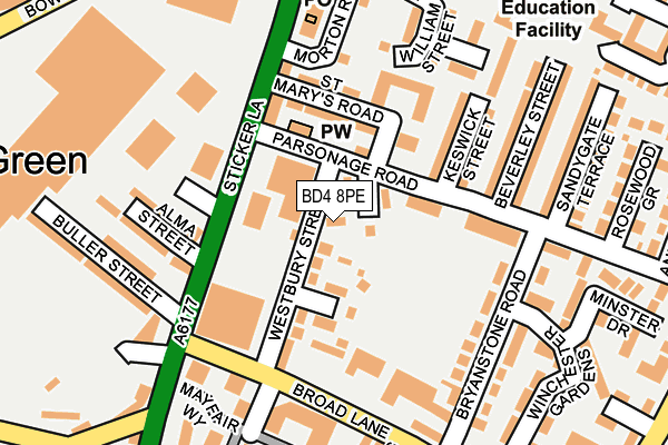 BD4 8PE map - OS OpenMap – Local (Ordnance Survey)