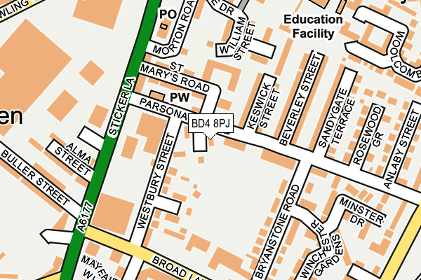 BD4 8PJ map - OS OpenMap – Local (Ordnance Survey)