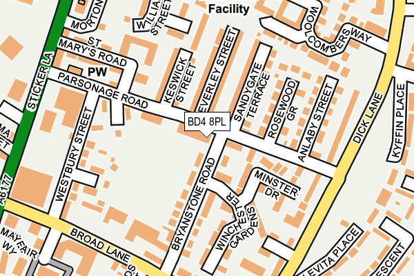 BD4 8PL map - OS OpenMap – Local (Ordnance Survey)
