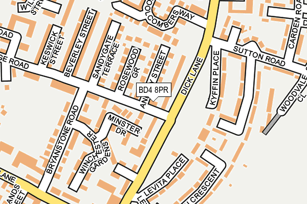 BD4 8PR map - OS OpenMap – Local (Ordnance Survey)