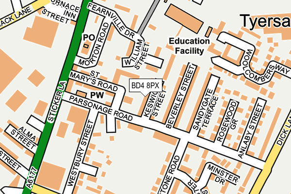 BD4 8PX map - OS OpenMap – Local (Ordnance Survey)