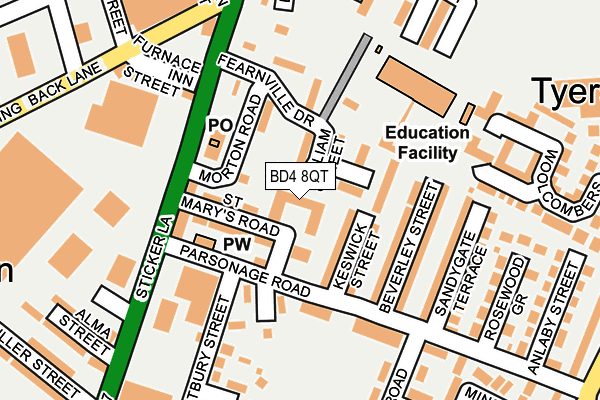 BD4 8QT map - OS OpenMap – Local (Ordnance Survey)