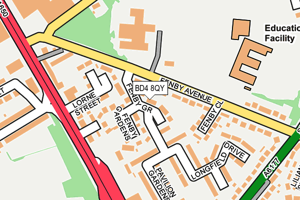 BD4 8QY map - OS OpenMap – Local (Ordnance Survey)