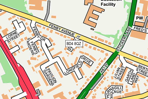 BD4 8QZ map - OS OpenMap – Local (Ordnance Survey)