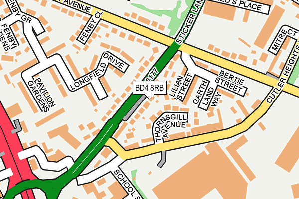BD4 8RB map - OS OpenMap – Local (Ordnance Survey)