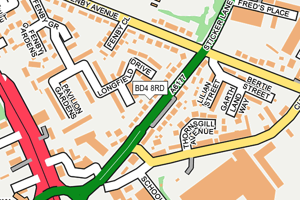 BD4 8RD map - OS OpenMap – Local (Ordnance Survey)