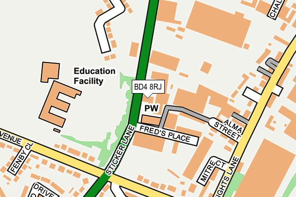 BD4 8RJ map - OS OpenMap – Local (Ordnance Survey)