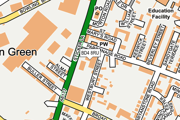 BD4 8RU map - OS OpenMap – Local (Ordnance Survey)