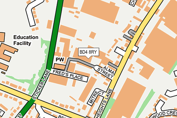 BD4 8RY map - OS OpenMap – Local (Ordnance Survey)