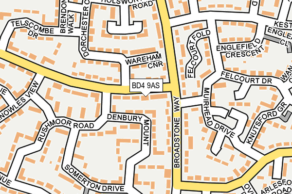 BD4 9AS map - OS OpenMap – Local (Ordnance Survey)