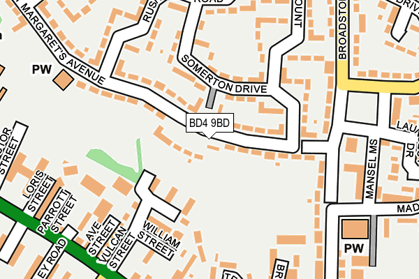 BD4 9BD map - OS OpenMap – Local (Ordnance Survey)