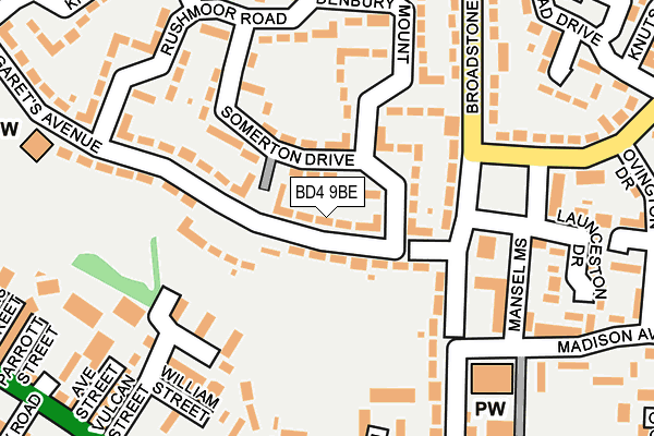 BD4 9BE map - OS OpenMap – Local (Ordnance Survey)