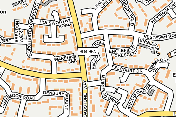 BD4 9BN map - OS OpenMap – Local (Ordnance Survey)