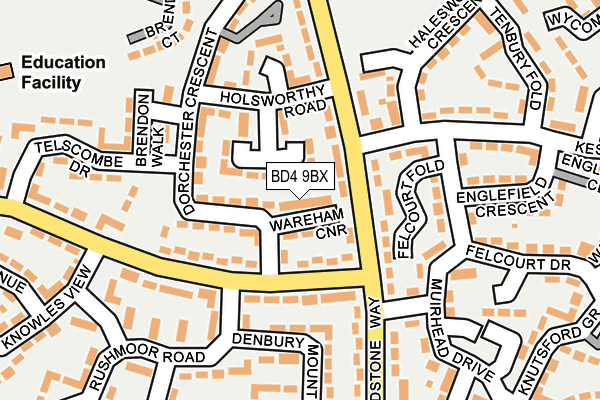 BD4 9BX map - OS OpenMap – Local (Ordnance Survey)