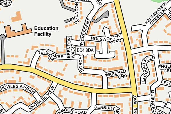 BD4 9DA map - OS OpenMap – Local (Ordnance Survey)
