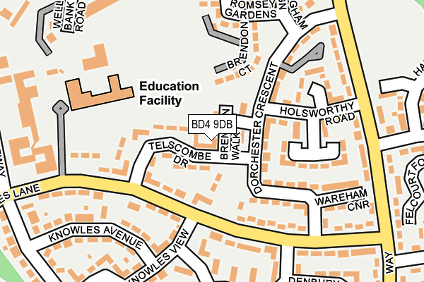 BD4 9DB map - OS OpenMap – Local (Ordnance Survey)