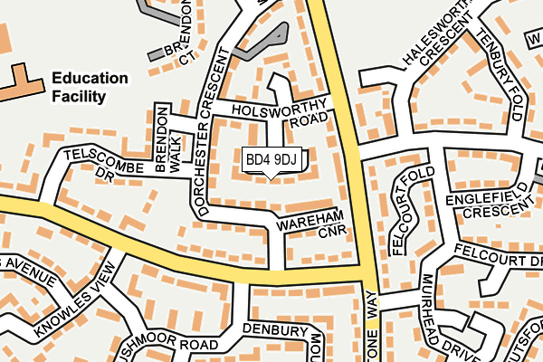 BD4 9DJ map - OS OpenMap – Local (Ordnance Survey)