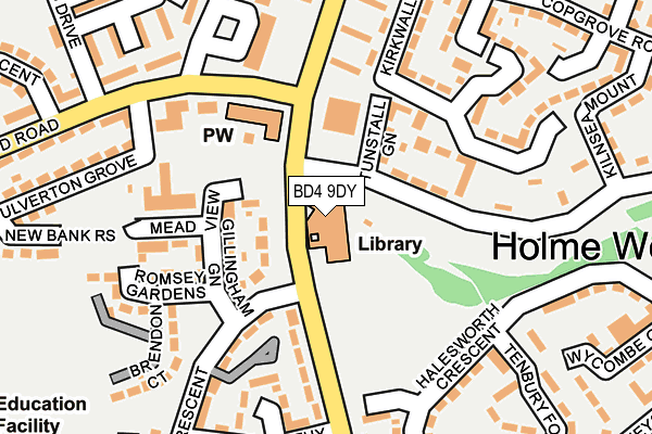 BD4 9DY map - OS OpenMap – Local (Ordnance Survey)