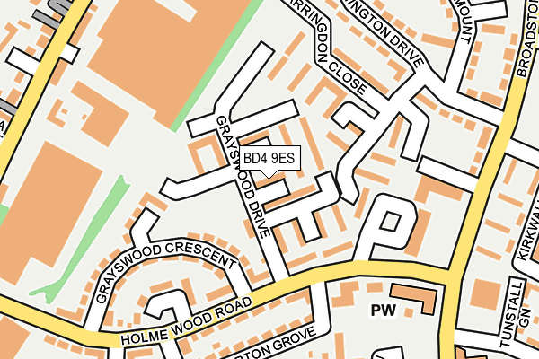 BD4 9ES map - OS OpenMap – Local (Ordnance Survey)