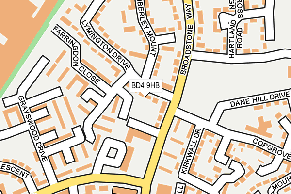 BD4 9HB map - OS OpenMap – Local (Ordnance Survey)