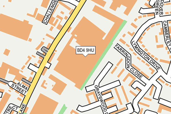 BD4 9HU map - OS OpenMap – Local (Ordnance Survey)