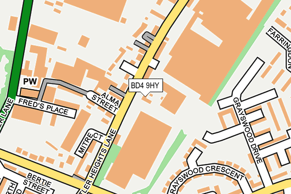 BD4 9HY map - OS OpenMap – Local (Ordnance Survey)