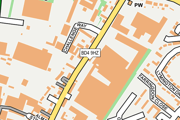 BD4 9HZ map - OS OpenMap – Local (Ordnance Survey)