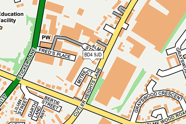 BD4 9JD map - OS OpenMap – Local (Ordnance Survey)