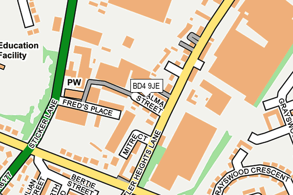 BD4 9JE map - OS OpenMap – Local (Ordnance Survey)