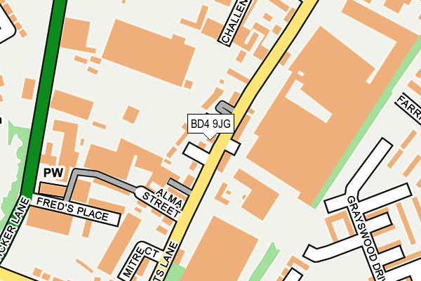 BD4 9JG map - OS OpenMap – Local (Ordnance Survey)