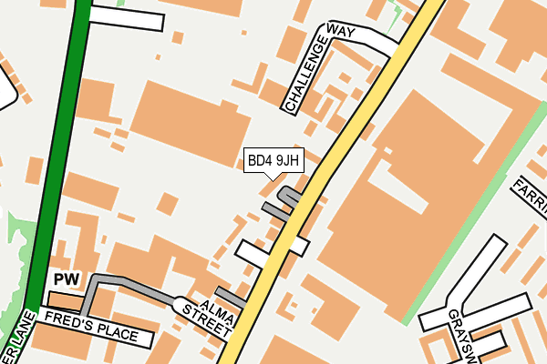 BD4 9JH map - OS OpenMap – Local (Ordnance Survey)