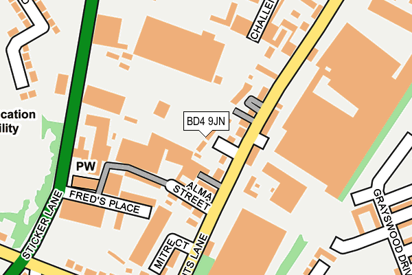 BD4 9JN map - OS OpenMap – Local (Ordnance Survey)
