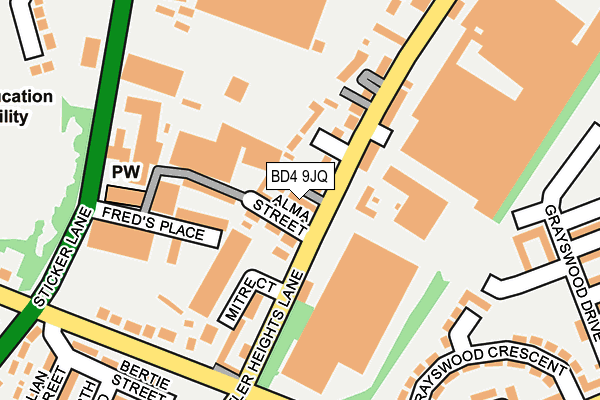BD4 9JQ map - OS OpenMap – Local (Ordnance Survey)