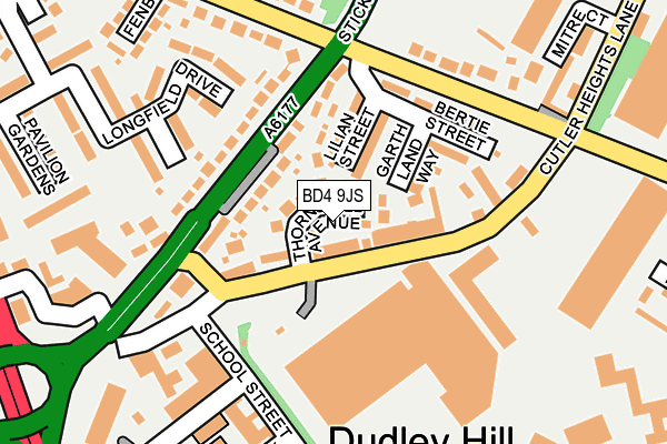 BD4 9JS map - OS OpenMap – Local (Ordnance Survey)