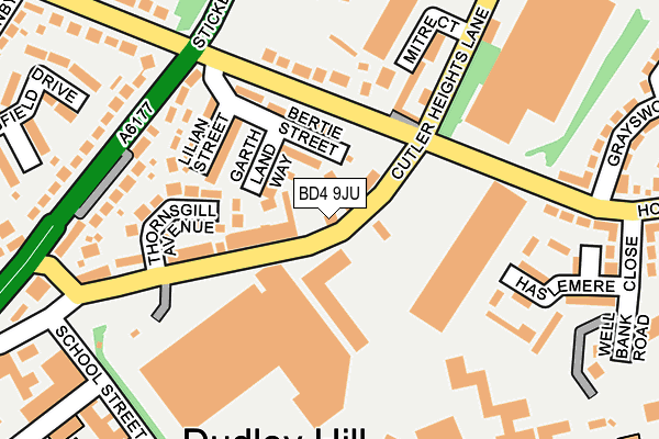 BD4 9JU map - OS OpenMap – Local (Ordnance Survey)