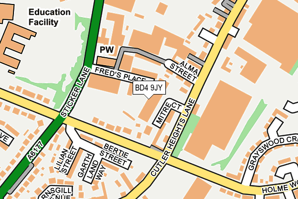 BD4 9JY map - OS OpenMap – Local (Ordnance Survey)