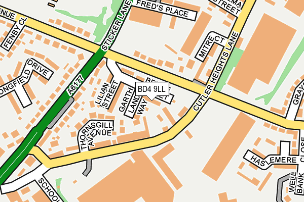BD4 9LL map - OS OpenMap – Local (Ordnance Survey)
