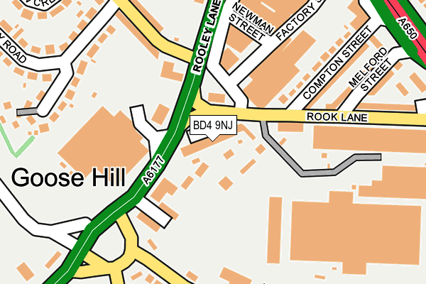 BD4 9NJ map - OS OpenMap – Local (Ordnance Survey)