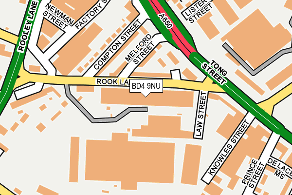BD4 9NU map - OS OpenMap – Local (Ordnance Survey)