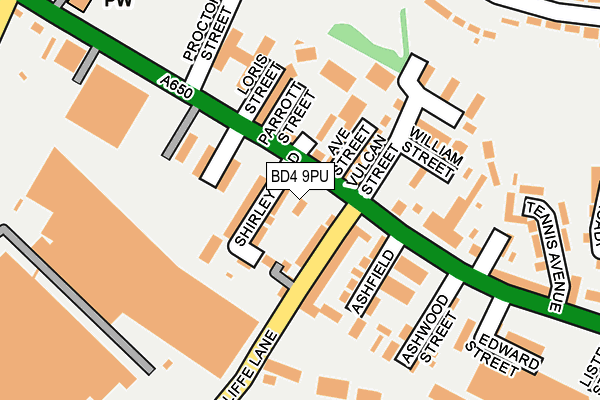 BD4 9PU map - OS OpenMap – Local (Ordnance Survey)