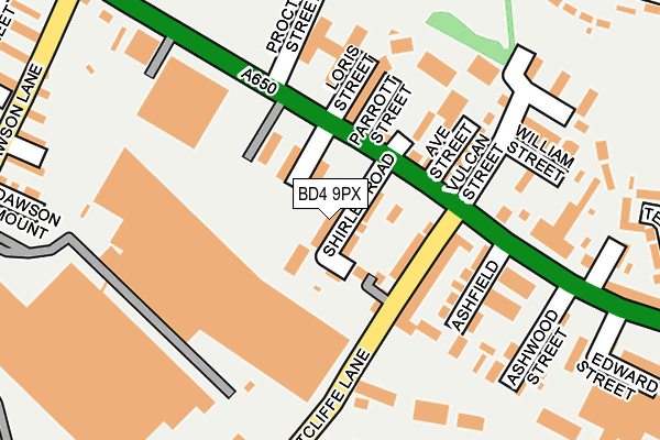 BD4 9PX map - OS OpenMap – Local (Ordnance Survey)