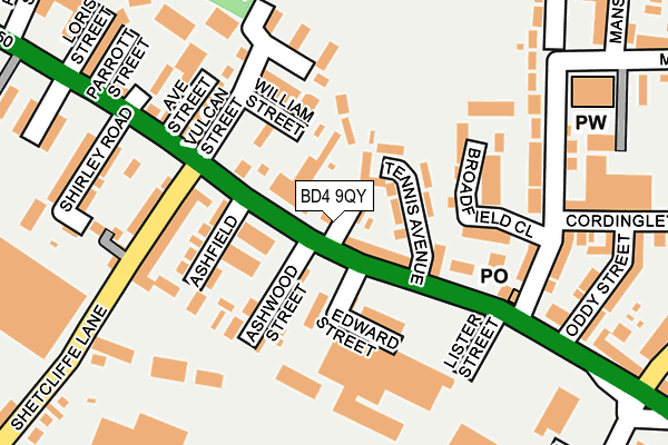BD4 9QY map - OS OpenMap – Local (Ordnance Survey)